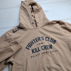 Kill Crew Fighters Club Porrada Series Hoodie Mens Medium Tan Khaki Sweatshirt